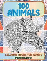 Stress Relieving Coloring Books for Adults - 100 Animals
