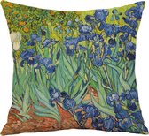 TDR - Sierkussensloop - van katoen en linnen - 45 x 45 cm - Thema: van Gogh , Irissen