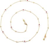 Dielay - Brillenkoord met Hartjes - Ketting voor Zonnebril - Goudkleurig
