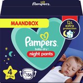 Bol.com Pampers Night Pants - Maat 4 (9-15kg) - 156 Luierbroekjes - Maandbox Nachtluiers aanbieding