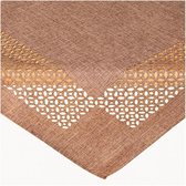 Tafelkleed - effen bruin met opengewerkte rand - Vierkant 85 x 85 cm