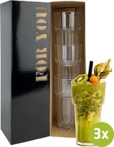 3x Cocktailglas Orlando 34cl cadeauset | Onbreekbare kunststof / plastic drinkglazen