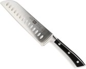 food appeal Dynamic Pro Santoku-mes 18cm | flinterdun snijden | Hak en dobbelstenen | voor vlees, vis en groenten | Roestvrij staal | zwart | antiroest |