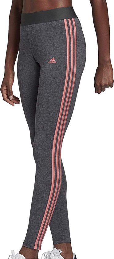 adidas 3-Stripes Sportbroek - Maat M - Vrouwen - donker grijs/roze | bol.com