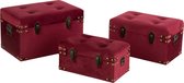 J-Line Set Van 3 Koffers Hoog Velvet Bordeaux Small