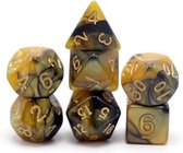 Blazium - DnD dice set - Inclusief velvet bewaarzakje - Black & Gold- Dungeons and Dragons dobbelstenen