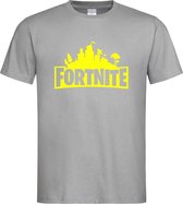 Grijs T shirt met Geel "Fortnite Battle Royal"  print size L