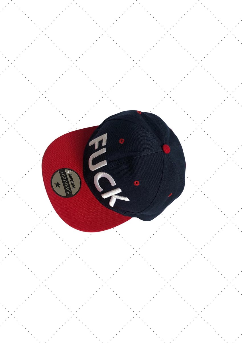 Muchasja/ Baseballcap/ Snapback/ FUCK/ donkerblauw-rood