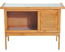 Konijnenhok - Konijnenren - Konijnenhok voor buiten - Hout - 90 x 45 x 65cm