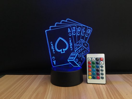 3D LED Creative Lamp Sign Poker Kaarten - Complete Set