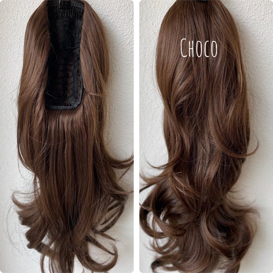 Wig 3/4 wig halve pruik clip in hair extensions CHOCO | bol.com