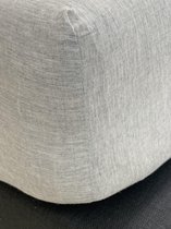 SALE - Fissaggio | Hoeslaken - Fitted Sheet - Yarn Dyed Katoen - Grijs - 90x200x30cm