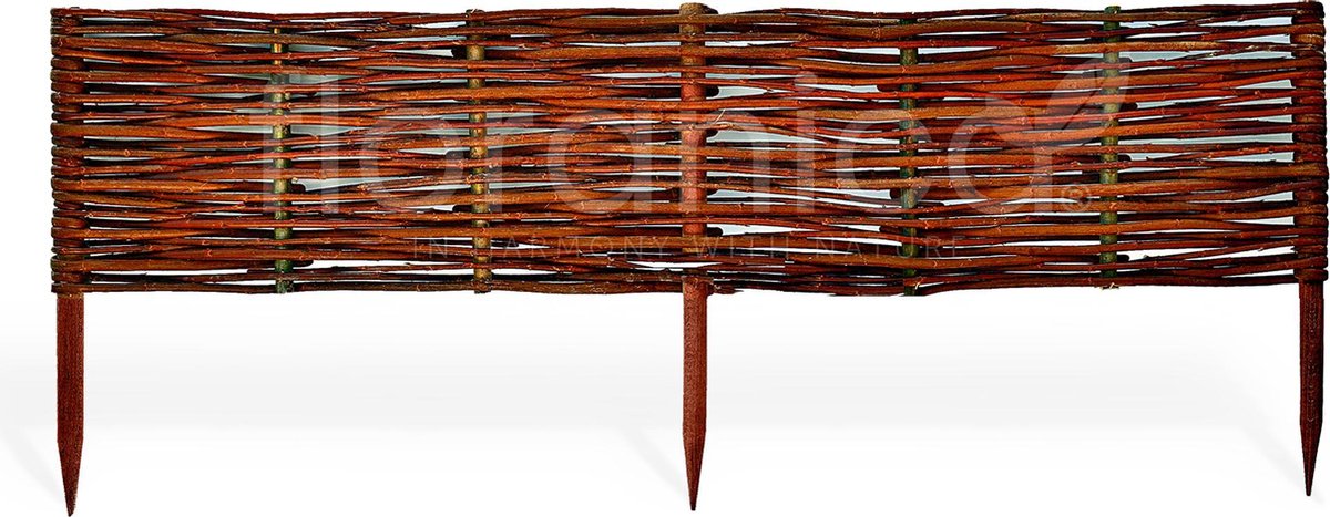 Floranica® Natuurlijke tuinafscheiding | 1 STK | 40 cm hoog | 100 cm lengte | plantenbeddenrand | ri