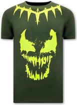 Heren T shirts met Print - Venom Face Neon - Groen