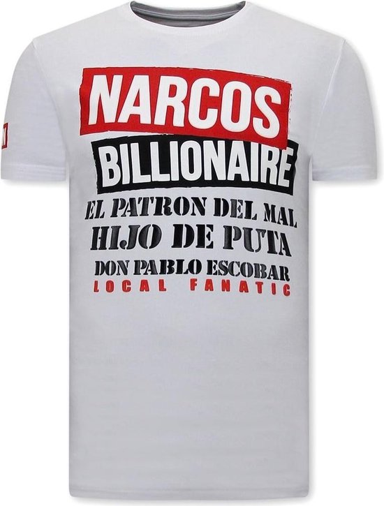 T-shirt homme avec imprimé - Narcos - Wit