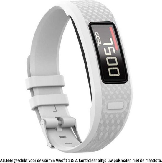 Wit bandje geschikt voor de Garmin Vivofit 1 en Vivofit 2 Maat
