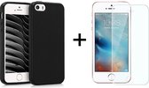 iPhone 5c hoesje zwart siliconen case hoes cover hoesjes - 1x Iphone 5c screenprotector