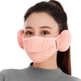 Mondkapje Met Oorwarmers Mondmasker Roze Wasbaar Herbruikbaar - Earmuffs - Multifunctioneel - Niet-medisch mondkapje - Blueplato®