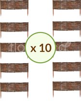Floranica® Natuurlijke tuinafscheiding | 10 STK | 30 cm hoog | 30 cm lengte | plantenbeddenrand | rieten hek in 25 verschillende maten | geimpregneerd | met elzenpennen voor langere leversduu