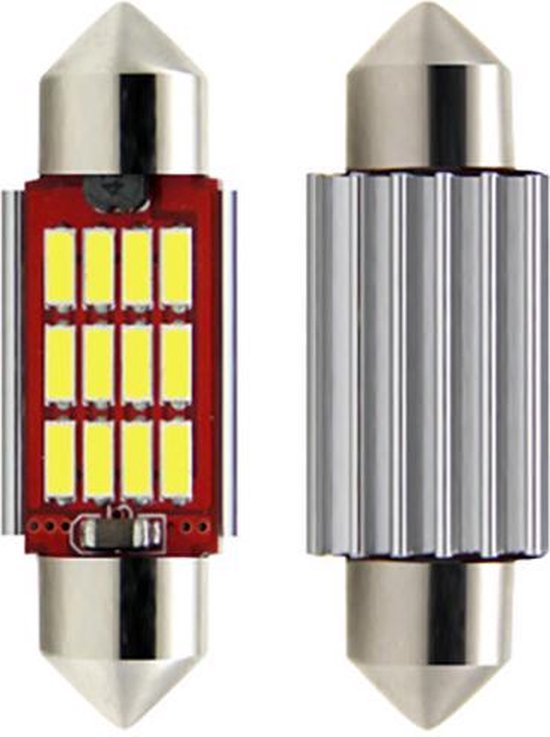 Herhaal Slink piloot Set auto C5W LED festoon/ buislamp 41mm - Xenon wit 6000K - Canbus geschikt  - 12 Volt | bol.com