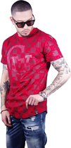 Heren tshirt  casual tshirt rood in maat large