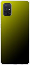 Samsung Galaxy A71 - Smart cover - Geel Zwart - Transparante zijkanten