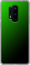 OnePlus 8 Pro - Smart cover - Groen Zwart - Transparante zijkanten