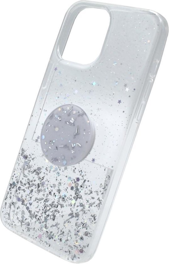 Luxury Case Hoesje Cover Case Popsocket Glitter Wit Iphone 12 Pro Max Flexibel Bol Com