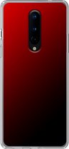 OnePlus 8 - Smart cover - Zwart Rood - Transparante zijkanten