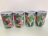 Plastic beker set met design - vier stuks