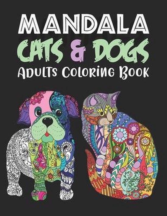 MANDALA CATS & DOGS Adults Coloring Book - cover