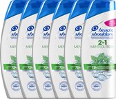 Bol.com Head & Shoulders Menthol Fresh 2-in-1 - Voordeelverpakking 6 x 480 ml - Anti-roos Shampoo aanbieding