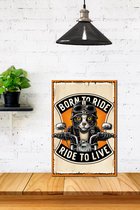3d Retro Hout Poster Born to Ride 3