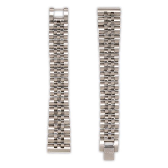 KRAEK Zilveren Stalen band - horlogebandje met quick release - Schakelband Zilver - 16 mm bandje - Easy click - Met inkort setje - Stalen Armband