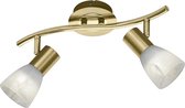 LED Plafondspot - Trinon Levino - E14 Fitting - Warm Wit 3000K - 2-lichts - Rechthoek - Mat Goud - Aluminium