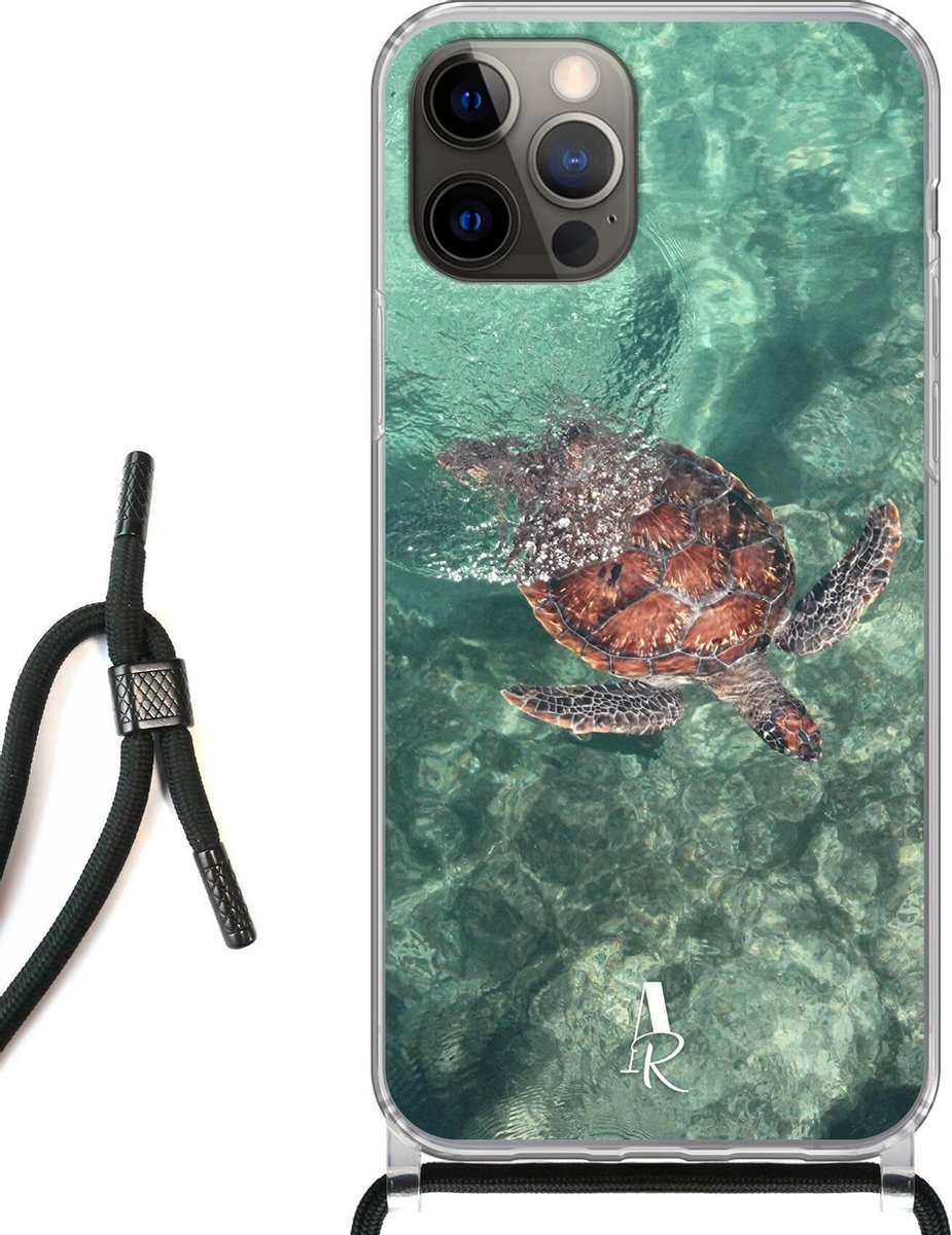 iPhone 12 Pro hoesje met koord - Sea Turtle