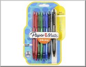 Paper Mate InkJoy 100RT intrekbare balpennen | Medium punt (1,0 mm) | Zwart, Blauw, Rood en Groen | 8 stuks