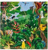Puzzel Regenwoud - houten puzzel met dieren en planten uit de jungle - legpuzzel voor kinderen vanaf 3 jaar - 81 stukjes