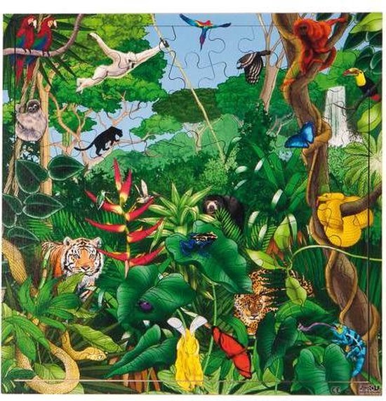 Veroveraar gevolg te veel Puzzel Regenwoud - houten puzzel met dieren en planten uit de jungle -  legpuzzel voor... | bol.com