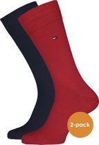 Tommy Hilfiger Classic Socks (2-pack) - herensokken katoen - rood en blauw - Maat: 47-49
