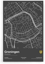 Walljar - Stadskaart Groningen Centrum II - Muurdecoratie - Poster