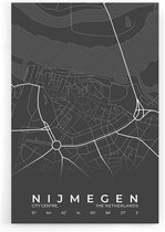 Walljar - Stadskaart Nijmegen Centrum - Muurdecoratie - Poster