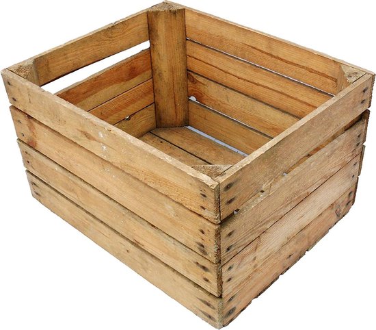 Houten Fruitkist Met Middenplank - Rustiek Rek 50x40x30cm Voor Wijn, Appels Of Decoratie