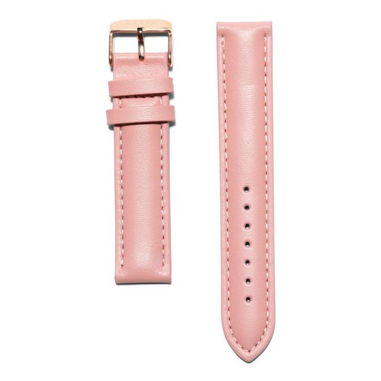 KRAEK Roze Rosé Goud - Leren bandje - horlogebandje - 16 mm bandje - Met pushpin