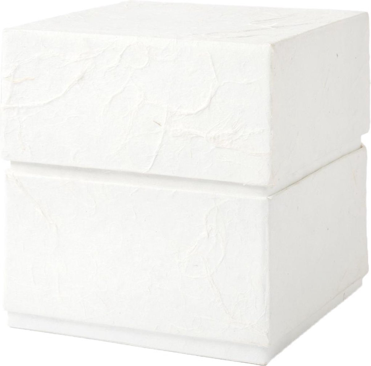 Biologisch afbreekbare urn, Kubusvorm, 19,3 x 18,5x18,5 cm, ivoorwit