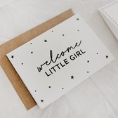 WELCOME LITTLE GIRL - kaartjes om te versturen - kaartenset - kaartjes blanco - kaartjes met tekst