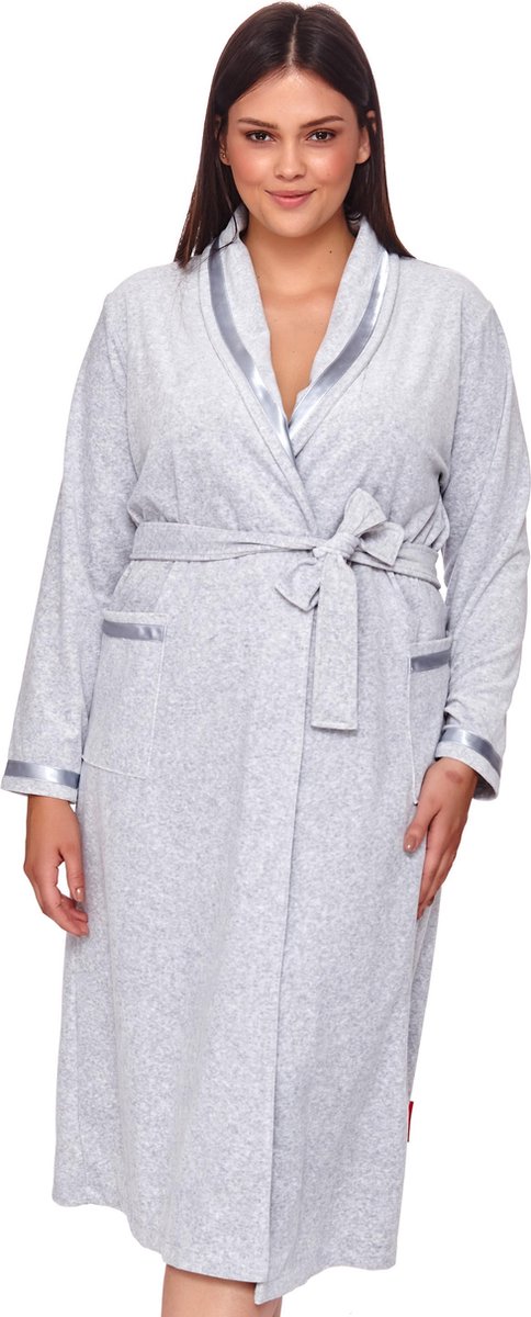 Doctor Nap Katoenen Badjas Dames | Kamerjas Dames | Grey Melange SWA.1078 XL