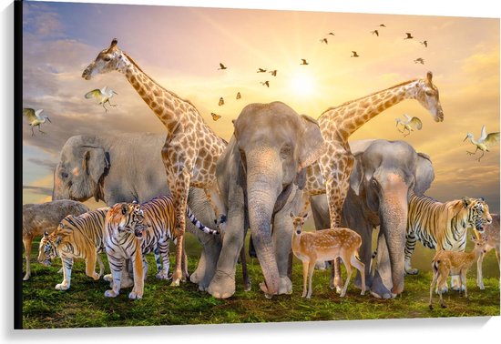 Canvas - Afrikaanse Dieren Elkaar Foto op Canvas Schilderij... | bol.com