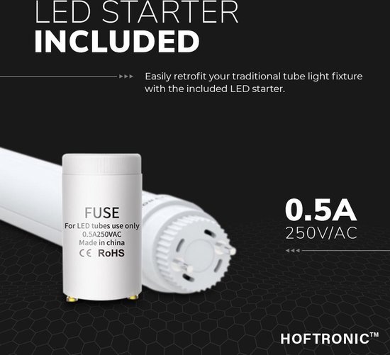 HOFTRONIC - Tube LED 150cm - 24 Watt 4800 Lumen (200lm/W) - T8 G13 - Tube  LED sans scintillement 