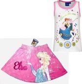 Disney Frozen set - shirt+rok - roze/wit - maat 122/128 (8 jaar)